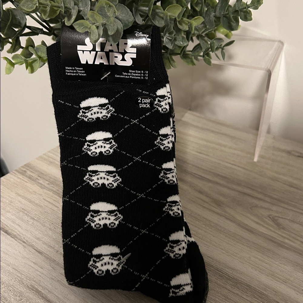 Star Wars Black and White Stormtrooper Socks NWT